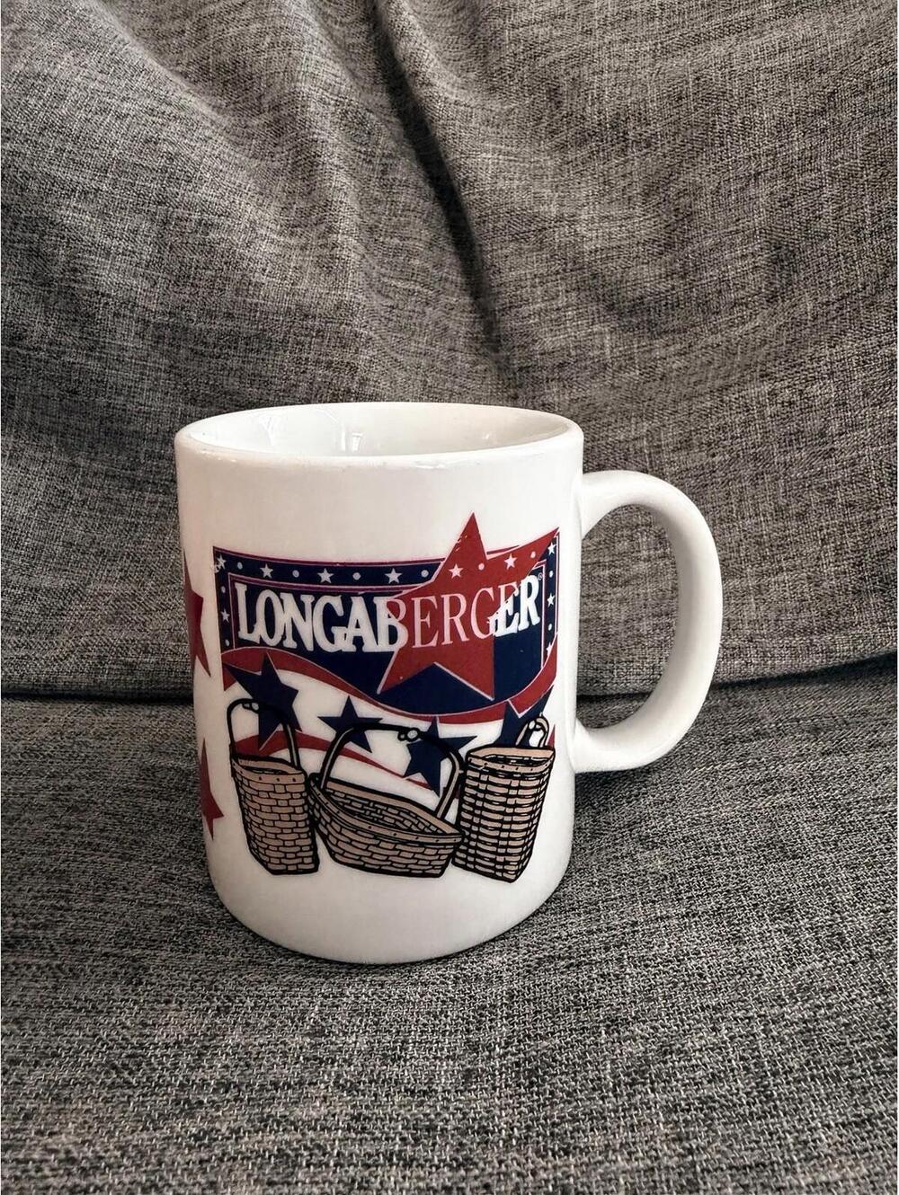 Longaberger Basket USA Flag Star Spangled Coffee Mug Cup